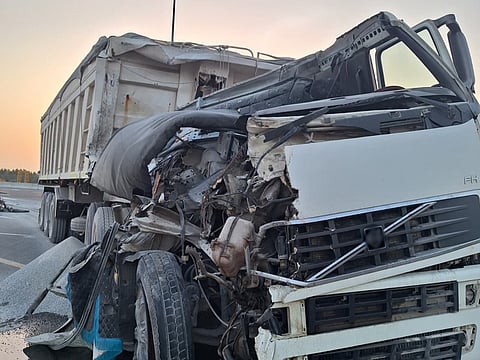 Initial reports indicated the driver of one of the trucks fell asleep at the wheel.