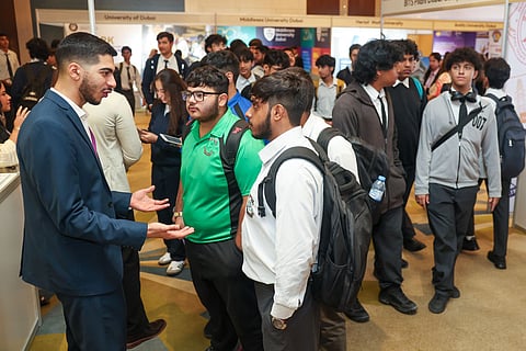 High school students attending Edufair at H Dubai Hotel