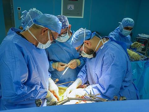 Dr Mohammad Adileh leading the complex HAIP surgery.