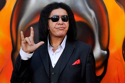Gene Simmons of Kiss poses before the 2013 Revolver Golden Gods Award Show, May 2, 2013.
