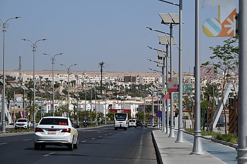 File photo: Traffic flows on a main road in the Red Sea resort of Sharm El Sheikh on the southern tip of Egypt's Sinai Peninsula.