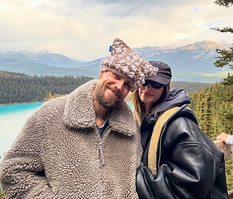 Justin Bieber, wife Hailey Bieber get cozy during their mountain vacation.