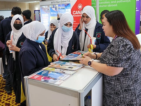 Students at the Gulf News Edufair Abu Dhabi 2025. Photo: Virendra Saklani/Gulf News