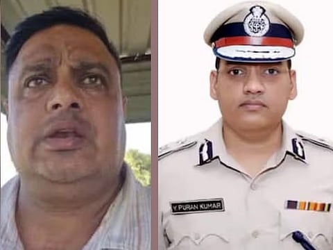 ASI Sandeep Lather (L) and IPS officer Y Puran Kumar