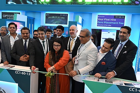 Pakistan's IT and Telecom Minister Shaza Fatima Khawaja opens the Pakistan Pavilion at the GITEX Global in Dubai.