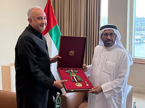 The honour was presented to Ambassador Tirmizi by Khalifa Shaheen Al Marar, Minister of State at the Ministry of Foreign Affairs, during a ceremony held in Abu Dhabi.