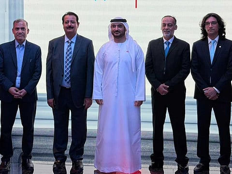 Hatem Bamatraf, President & Group CEO, PTCL & Ufone 4G, and Nadir Gul Barech, CEO, Pakistan Poverty Alleviation Fund (PPAF), along with senior officials from both organizations, attend the signing ceremony at GITEX Global 2025 in Dubai for extending the 'Ba-Ikhtiar' initiative to 23 flood-affected cities in Pakistan, aiming to digitally and financially empower over 2,300 women entrepreneurs.