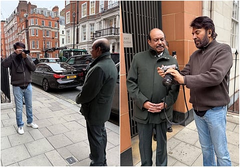 A viral post shows Mammootty as photographer, capturing Lulu Group chairman M.A. Yusuff Ali in London.