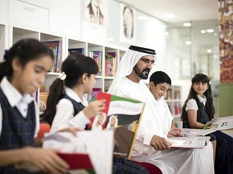 File photo. Sheikh Mohammed hailed youth’s passion for knowledge and the Arabic language.