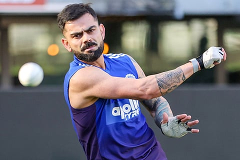 Virat Kohli during a training session.