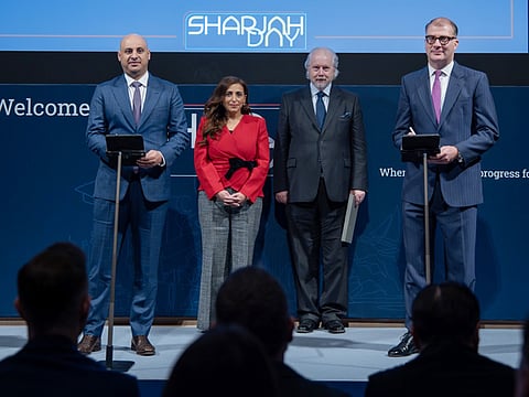 Sheikha Bodour bint Sultan Al Qasimi (second from left), is seen during the Sharjah Day’ event in London.