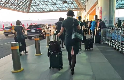 EVA Air flight attendants.