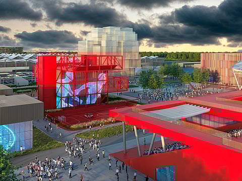 A view of the Play Together and Sport for All pavilions at EXPO 2027 Belgrade