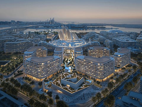 The Row Saadiyat features seven mid-rise buildings, each nine storeys high with two parking levels.