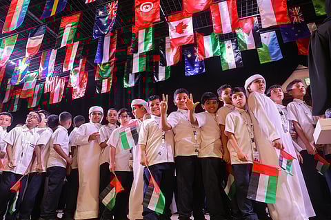 Students at the 2025 Arab Reading Challenge award ceremony.