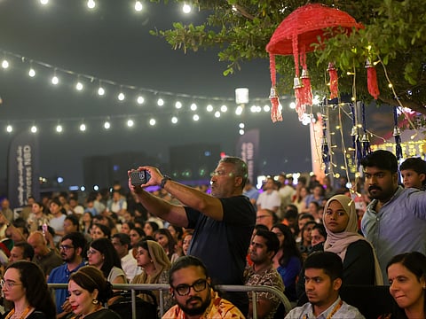 Huge crowd watches artists perform during Diwali celebrations at Al Seef.
Photo: Virendra Saklani/Gulf News
