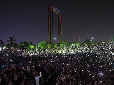 Thousands of community members came together for a high-voltage celebration at Zabeel Park in Dubai on Sunday. Photo: Virendra Saklani/Gulf News