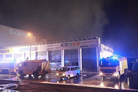 Massive blaze contained in Dubai’s Al Quoz bicycle warehouse near Sheikh Zayed Road
