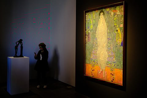 "Portrait of Elisabeth Lederer" by Gustav Klimt is pictured at Sotheby’s Marquee Sales Series in New York on November 8, 2025.