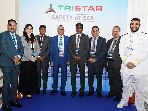 Tristar Group Founder & CEO Eugene Mayne (4th from left) and Indian Consul General Satish Kumar Sivan (4th from right) at 7th Tristar Safety at Sea Conference.