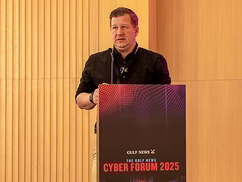 Vasily Dyagilev, Regional Director for GCC, Saudi Arabia and RCIS at Checkpoint, speaking at the Gulf News Cyber Forum 2025.