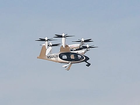 Joby Aviation’s pioneering aerial taxi during a special flight demonstration on the opening day of Dubai Airshow 2025.