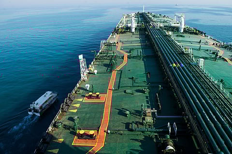 A crude oil tanker. Roughly a dozen vessels have been chartered to ship crude to India from countries including Saudi Arabia, Kuwait, Iraq and the United Arab Emirates and ferry it across the Arabian Sea, according to shipbroker reports.