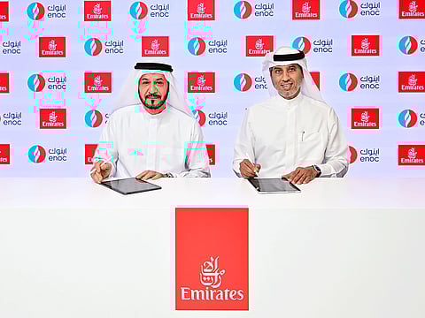 The MoU was signed on the sidelines of the Dubai Airshow by Adel Al Redha, Emirates’ Deputy President and Chief Operating Officer and Hussain Sultan Lootah, Acting CEO of ENOC Group.