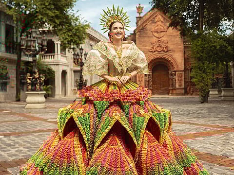 The costume, called 'Festejada,' was created by Filipino designer Mark Tumang
