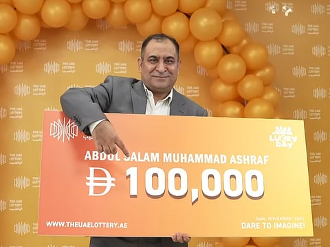 Pakistani expat wins Dh100,000 in UAE Lottery after 20 years in the UAE