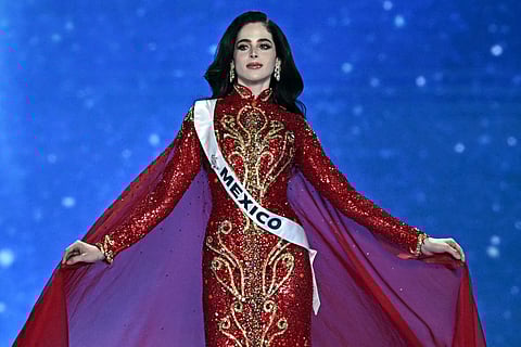 Miss Mexico Fatima Bosch takes part in the final competition of the 2025 Miss Universe pageant in Nonthaburi, north of Bangkok, on November 21, 2025.
