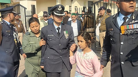 Wing Commander Afshan pays final respects to husband Wing Commander Namansh Syal