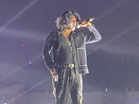 Kerala rapper Vedan on stage during his Dubai ‘Vetta’ show.