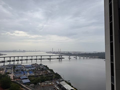 A view of the under-construction Johor Bahru-Singapore Rapid Transit System (RTS) Link.