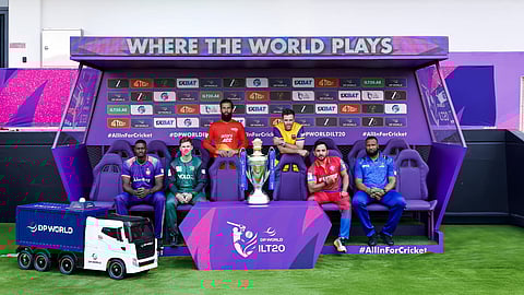 Captains from all six franchises with the trophy ahead of the tournament.