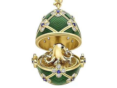 A 32-year-old man has been accused of eating an ornate Faberge octopus pendant at Partridge Jewellers in Auckland.