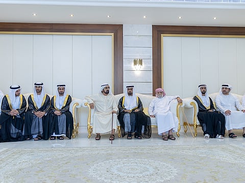 Sheikh Mohammed and Sheikh Maktoum extended warm wishes to newly married couples.