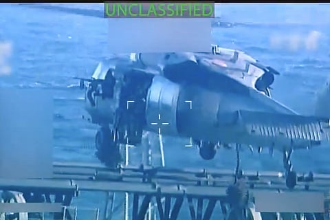 This image from video posted on Attorney General Pam Bondi's X account, and partially redacted by the source, shows an oil tanker being seized by U.S. forces off the coast of Venezuela, Wednesday, Dec. 10, 2025.