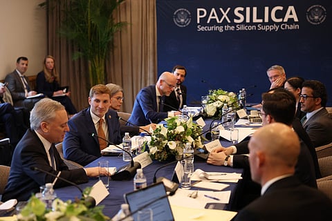 Undersecretary of State Jacob Helberg Convenes The Pax Silica Summit, the first convening of a high level, private gathering focused on economic security and the establishment of a new grouping of partners tailored for the AI economy at Donald J. Trump Institute of Peace on December 12, 2025 in Washington, DC.