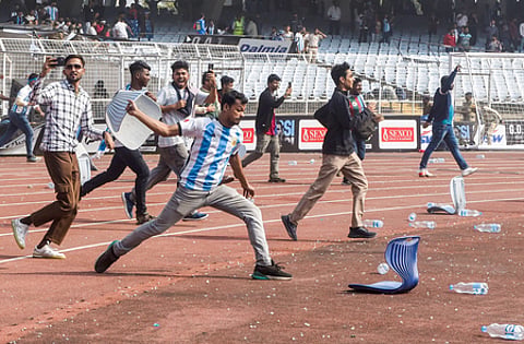 Infuriated fans in West Bengal uprooted seats and hurled them on to the field when they could not catch a glimpse of football icon Lionel Messi in December 2025.
