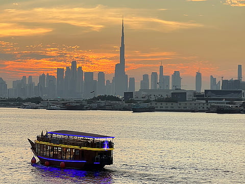 Dubai Creek Harbour seen under calm skies