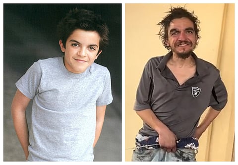 Tylor Chase as a child star (left) and his current state