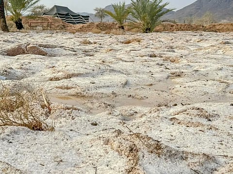 Heavy rain, hail, and freezing temperatures sweep multiple regions, including Qurayyat and Turaif