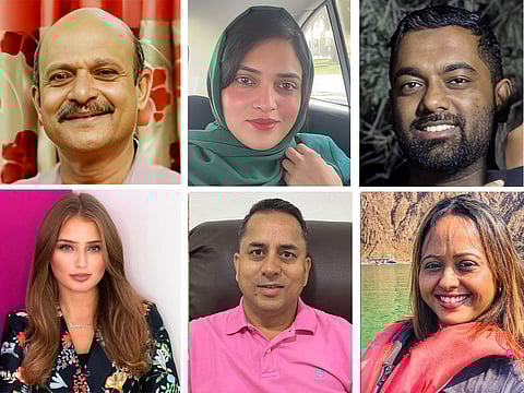 Clockwise: Varghese Yohannan, Shani Anis, Muhammed Ridwan, Annie Fernandes, Ashok Khadka and Vanessa Olsson