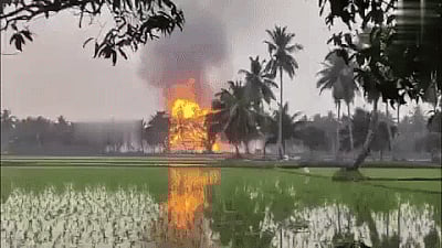 The incident occurred while repair work was underway at the well using a workover rig after production had been temporarily halted