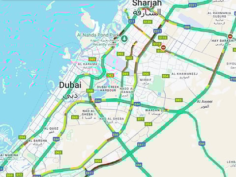 Major roads report long delays during peak hours.