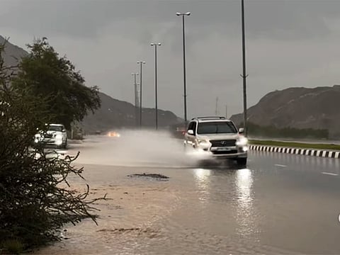Several parts of Fujairah experienced heavy rain on Saturday morning, with Al Aqah among the hardest-hit areas.