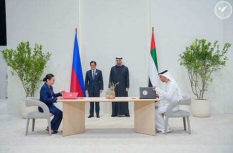 UAE President His Highness Sheikh Mohamed bin Zayed Al Nahyan, and Philippine Ferdinand R. Marcos Jr. witnessed on Tuesday (January 13, 2026) the historic signing of a free trade agreement (FTA) between the Philippines and the United Arab Emirates.