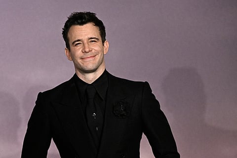 British actor Luke Thompson arrives for the World premiere of "Bridgerton Season 4" at the Palais Brongniart in Paris on January 14, 2026.