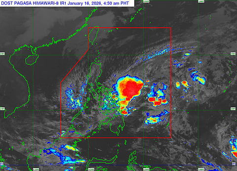 As of 5am local time on Friday (January 16, 2026), 'Ada' continues to move north-northwestward over the Philippine Sea east of the Eastern Visayas.